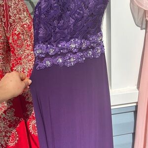 Elegant Purple Lace Gown